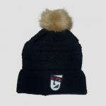 Black beanie w fur pom